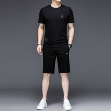 新款休闲套装男士短袖休闲运动短裤青年夏季时尚两件套一件代发