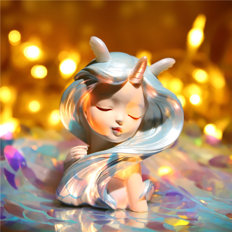 海洋美人鱼公主少女送女孩房间卧室装饰品贝壳摆件儿童节生日礼物