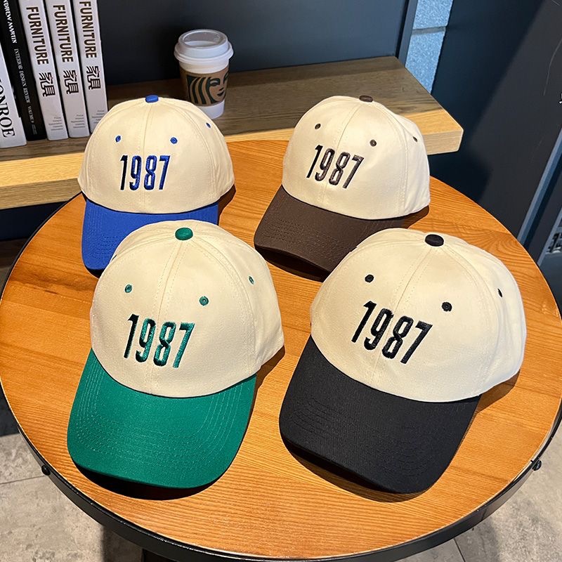 korean style baseball cap women‘s all-match digital 1978 trendy brand popular same japanese sun hat contrast color peaked cap men
