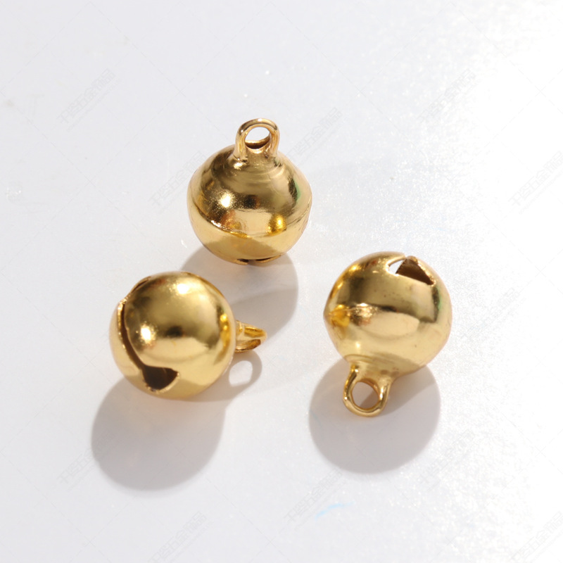 环保金色圆铃铛diy手工圣诞节一字开口铃铛宠物金属铃铛厂家批发
