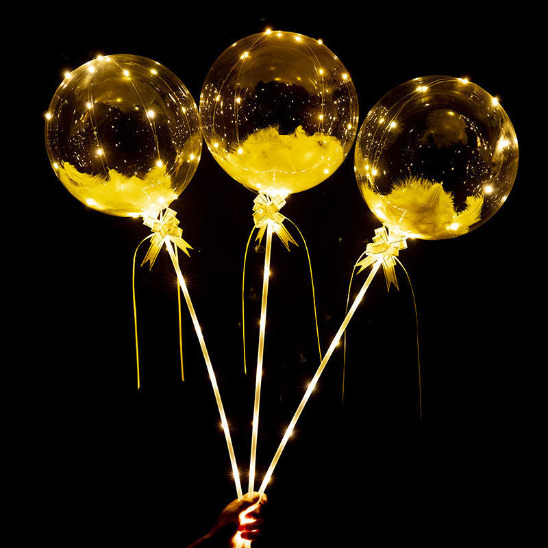 气球地摊网红透明高亮发光波波球闪光地推夜市广场儿童球中球批发