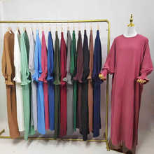 兰芳服饰跨境外贸女装速卖通亚马逊中东迪拜土耳其宽松纯色连衣裙