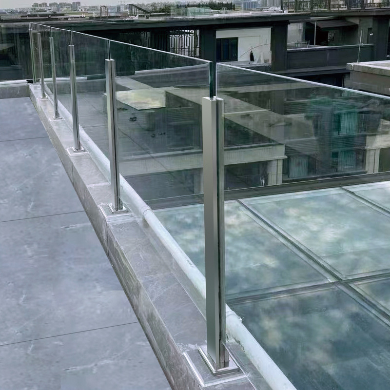 金日盛免开孔内卡槽楼梯扶手定制 阳台玻璃护栏 家用不锈钢立柱