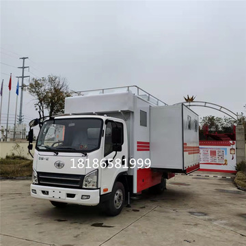 一汽解放122马力流动后勤保障餐车 工地流动快餐车上门服务包席餐