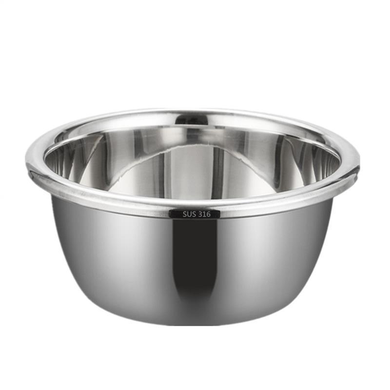 316 Stainless Steel Basin Household round Soup Bowl Baking Egg Pots Kitchen Vegetable Basin Stainless Steel Bowl Dough Basin