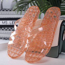 透明拖鞋女水晶平底塑胶料防滑居家用浴室内夏季天纯色妈妈鞋