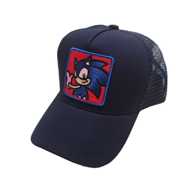 Cross-Border Hedgehog Sonic Embroidered Baseball Cap Patch Sonic the Hedgehog Breathable Net Cap Men's and Women's Elf Peaked Cap