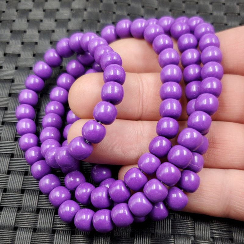 石玉缘饰品手链紫云母苹果珠手链紫色路路通手链多圈手链饰品手串