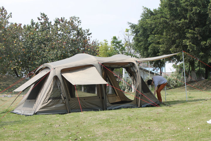 户外露营帐 充气帐篷 无架杆空气柱充气帐篷露营帐篷5-8-10人帐篷