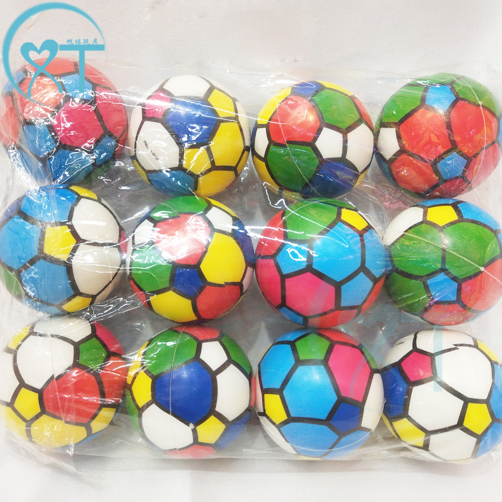 factory hot sale children sports toy ball pu foam ball sponge elastic ball 63mm colorful football pu ball