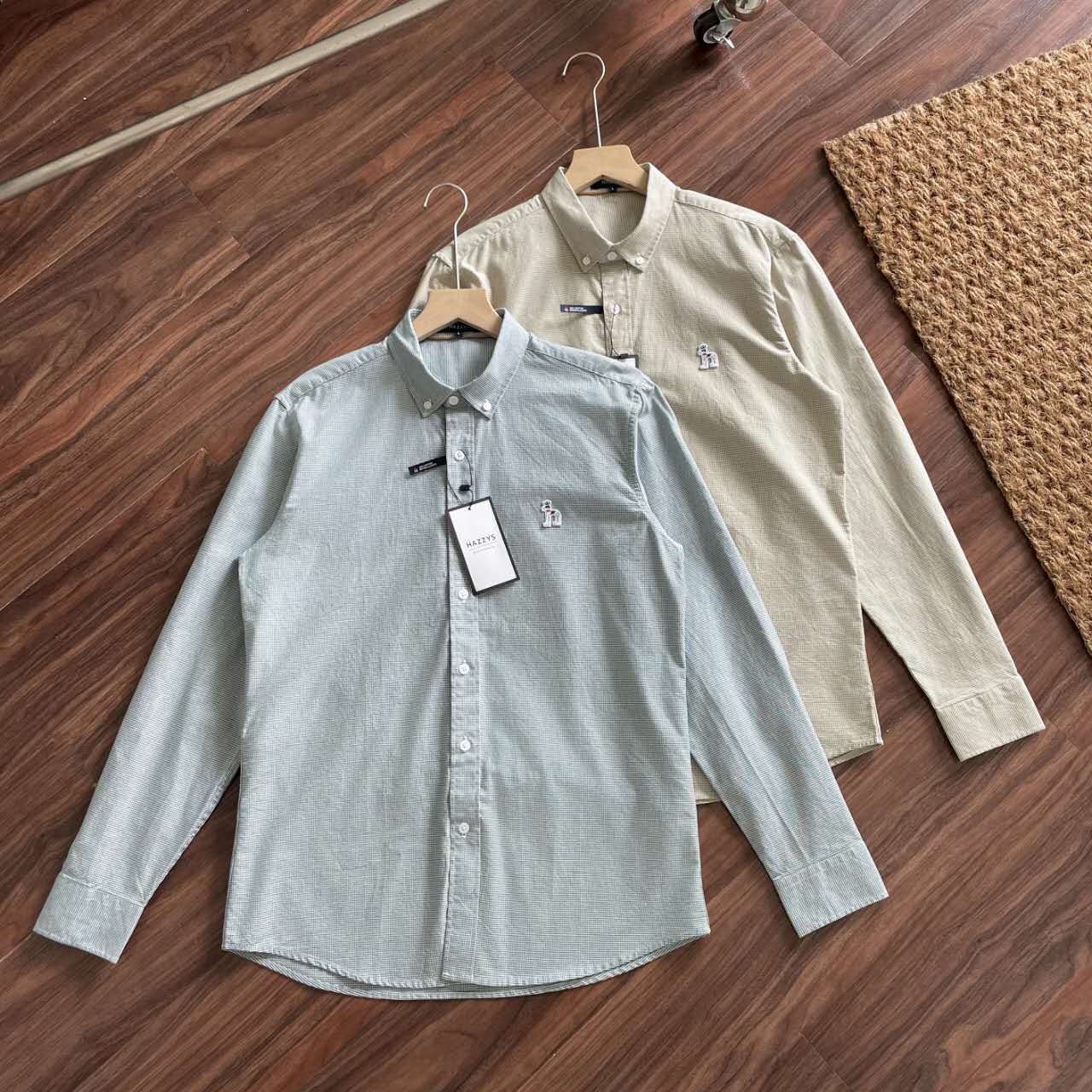 hazzys/哈吉斯24新款男士千鸟格提花休闲长袖衬衫一件代发-阿里巴巴