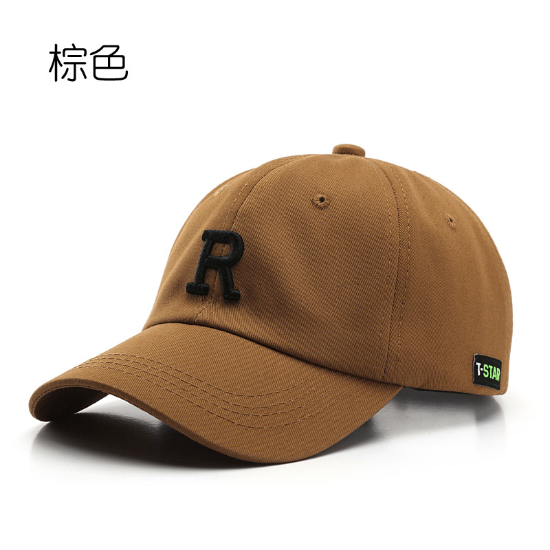 Hat Spring and Autumn Fashion Simple Letter Embroidery Curved Brim Cotton Peaked Cap Men's Outdoor Sports Sun Protection Sun Hat