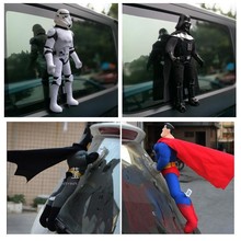 蜘蛛侠汽车外部装饰玩偶超人车顶车尾贴蝙蝠侠车内外搞笑公仔摆件