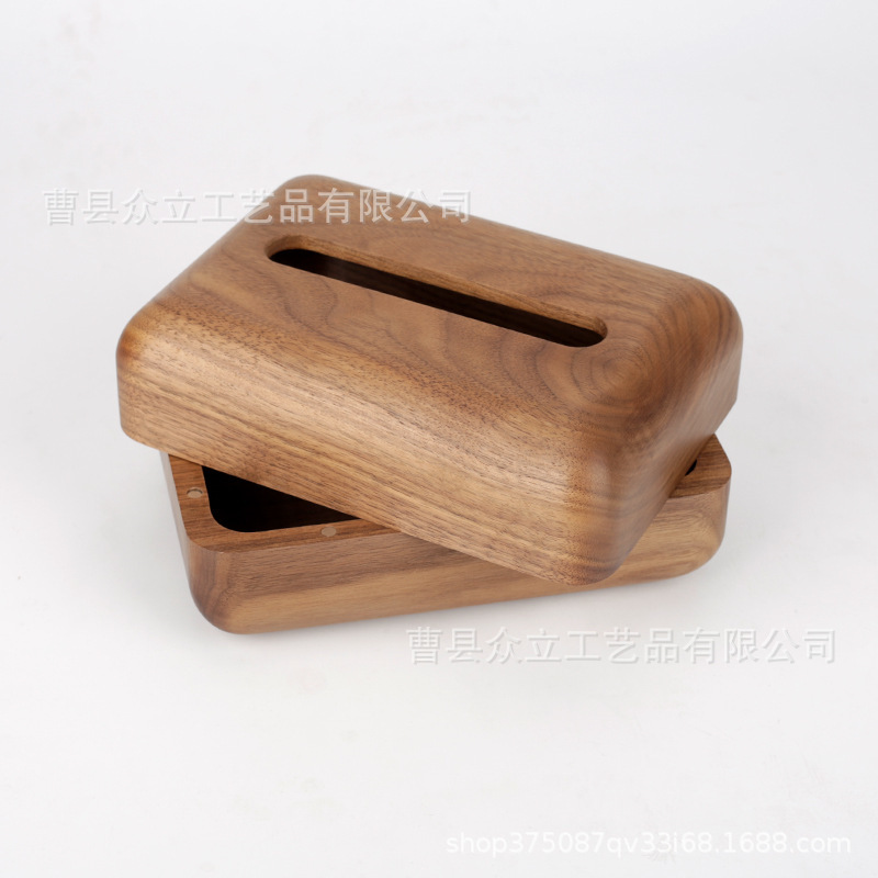 Manufacturers Produce Nordic Wooden Crafts Creative Tissue Box Home Living Room Restaurant and Tea Table Walnut Paper Extraction Box