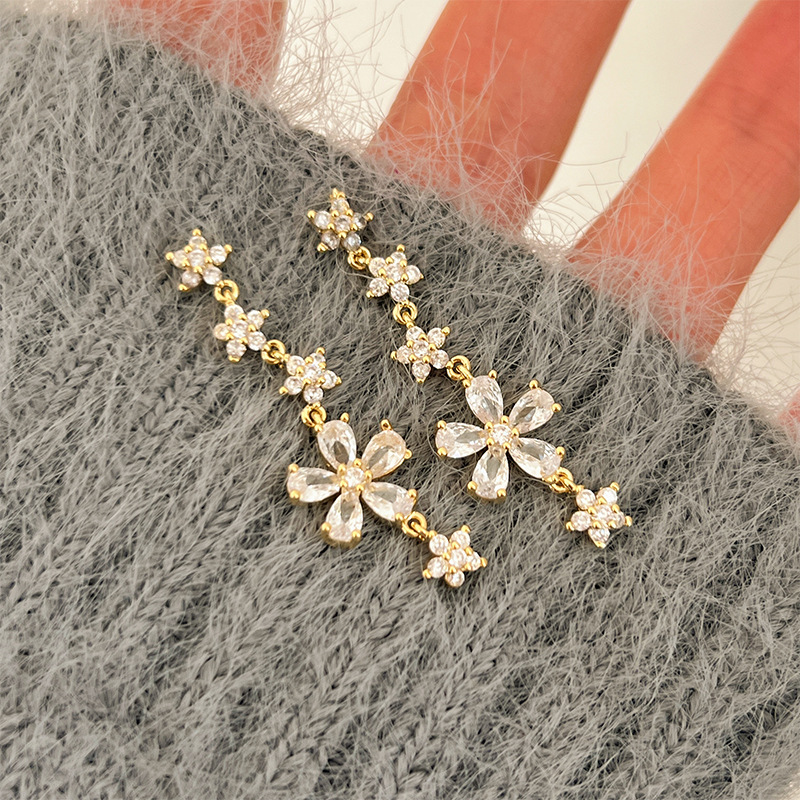 S925 Silver Stud Earrings Women's Simple Refreshing Stylish Cross Unilateral Diamond Letters X Cute Girl Korean Style Ear Rings