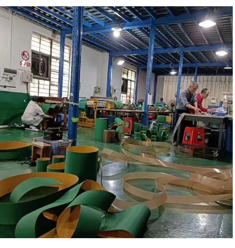 Rubber High-Speed Flat Belt Woodworking Planer Transmission Belt Yellow-Green Ring Nylon Industrial Belt Base Belt