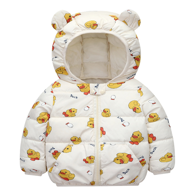 外贸现货儿童棉衣2024新款秋冬卡通时尚棉袄轻薄连帽外套宝宝棉服