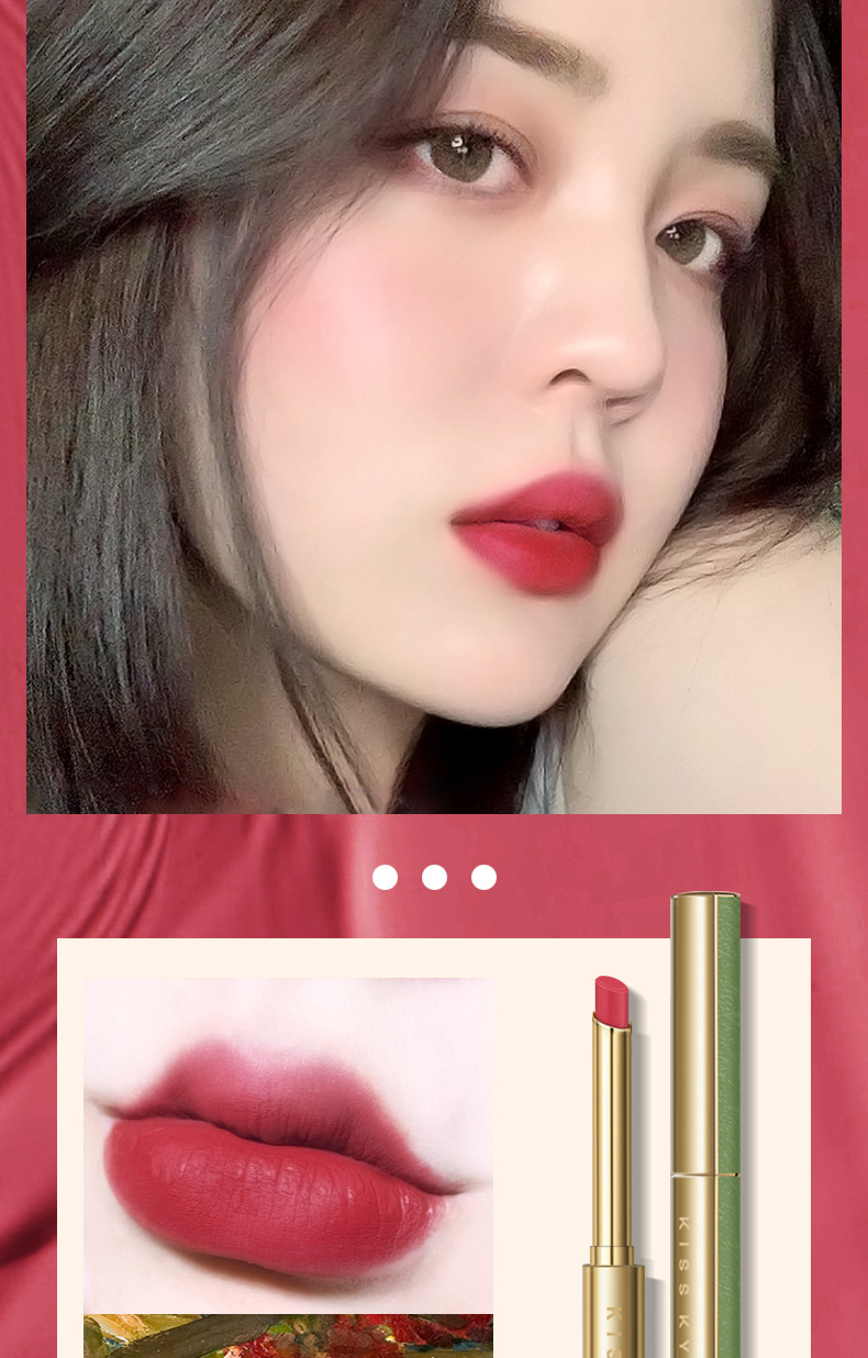 kiss kylie 复古小细管口红不掉色丝绒小羊皮显白哑光小细跟口红