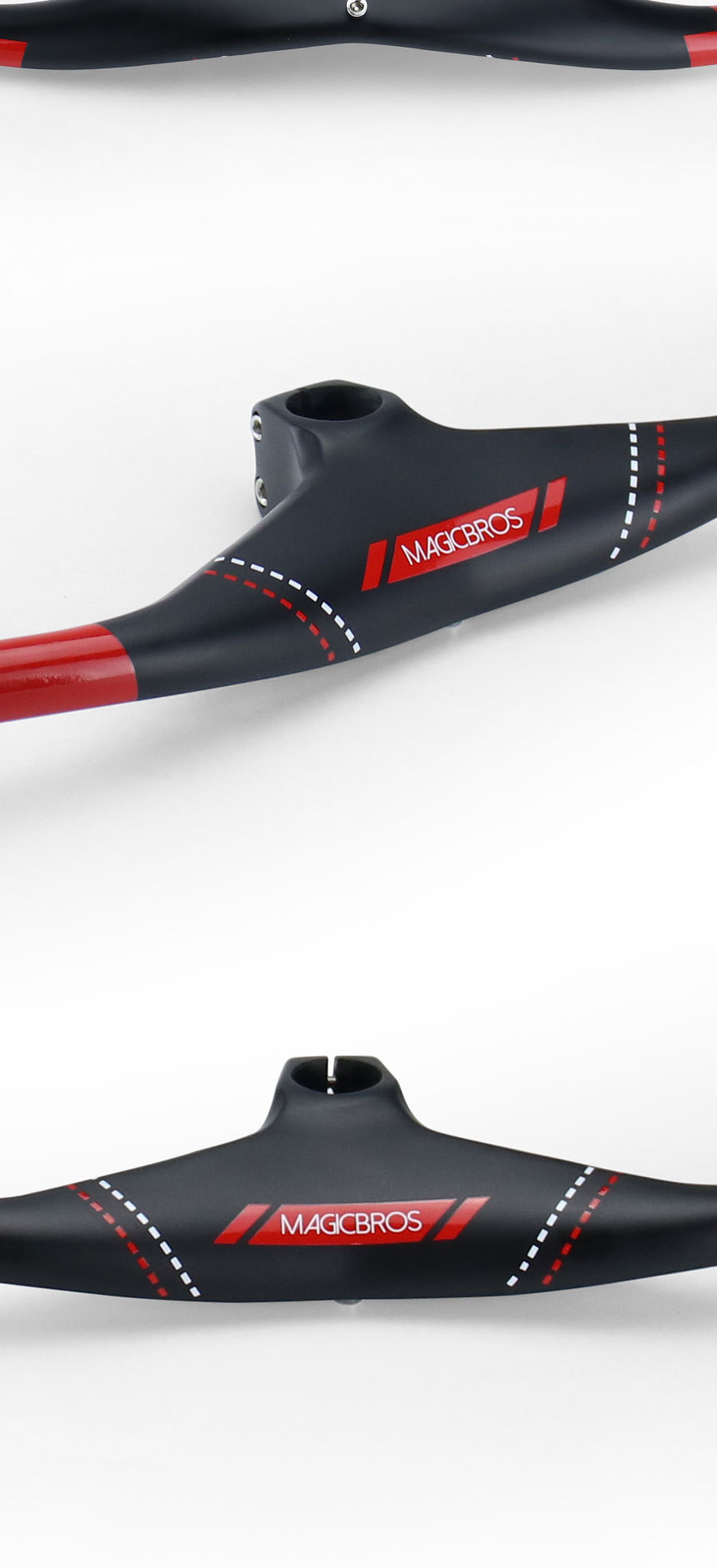 跨境新款山地车碳纤维一体把横加长款车把把立自行车直把车把配件