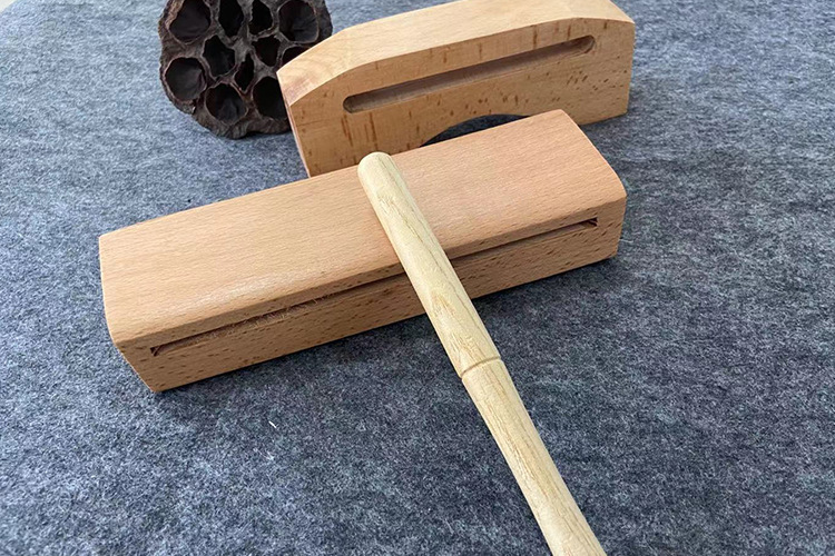 枣木戏曲高低音梆子木鱼打击乐器方梆子高低音木鱼中音低音邦子