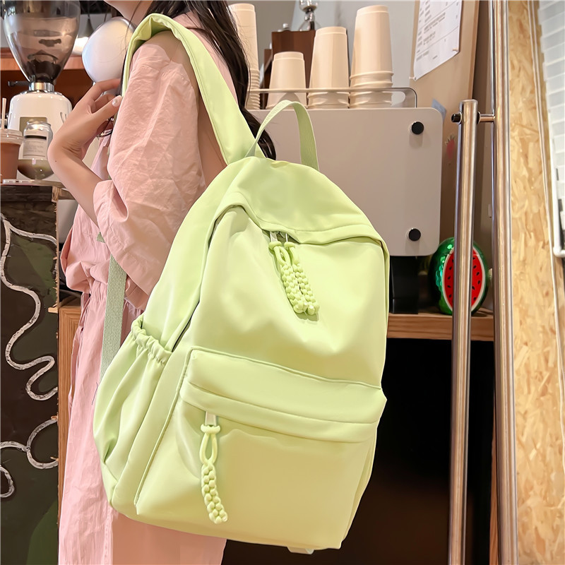 New Campus Cute Girl Student Solid Color Schoolbag Backpack
