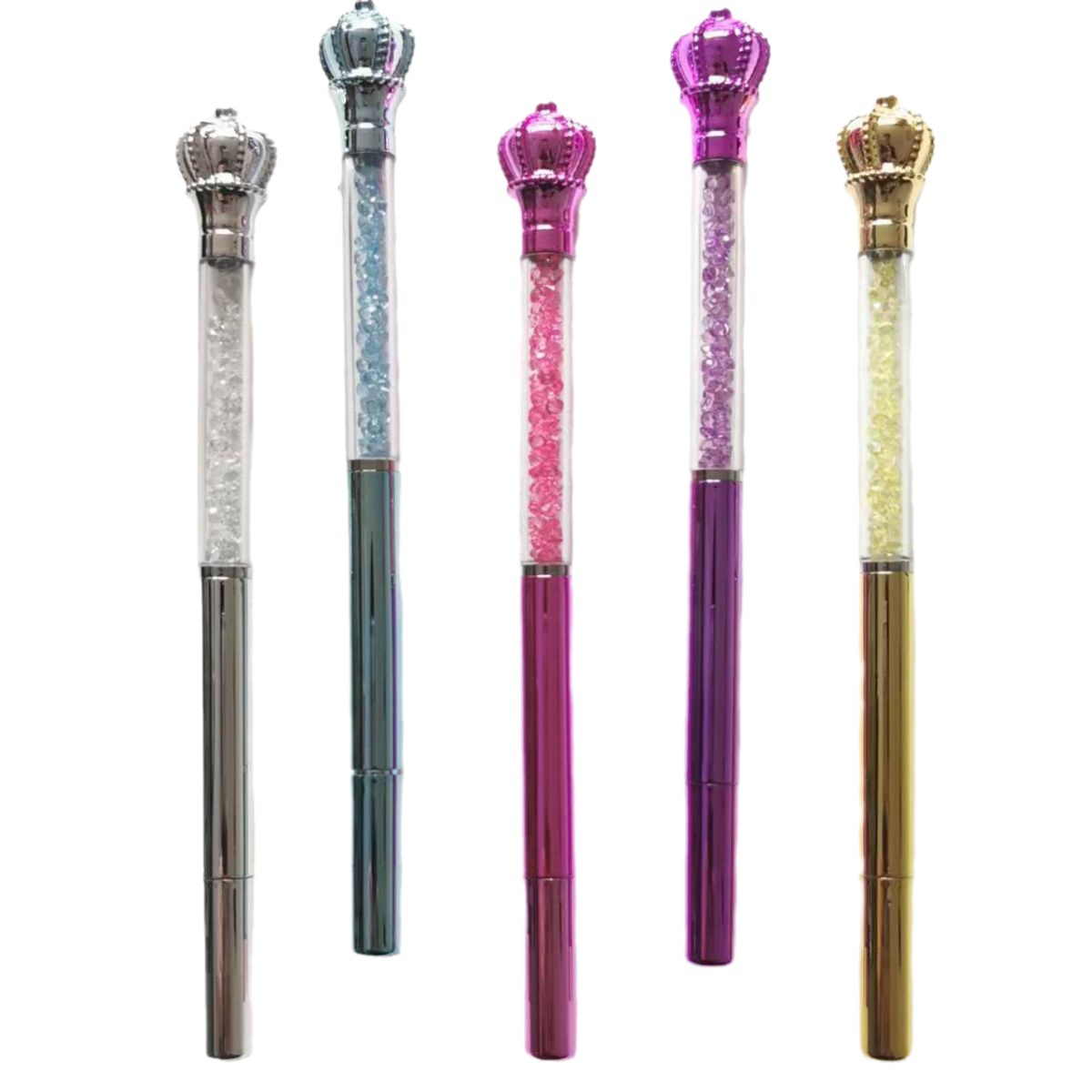 New Faux-Metallic Crown Gel Pen Uv Fine Rhinestone Crystal Straight Pen Student Writing Pen Girls Fashion Pen Gift Pen