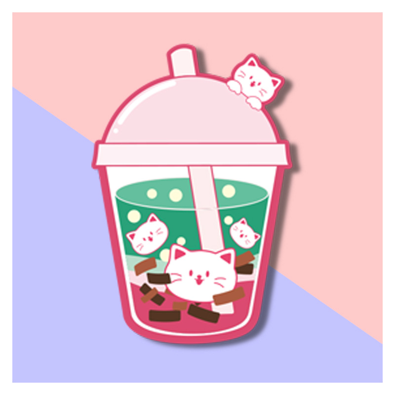 可爱卡通奶茶小动物亚克力徽章 包包个性萌物小猫胸针配饰