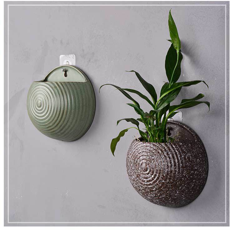 墙上壁挂花盆陶瓷批发欧式吊兰水培绿萝悬挂式多肉吊盆花瓶装饰品