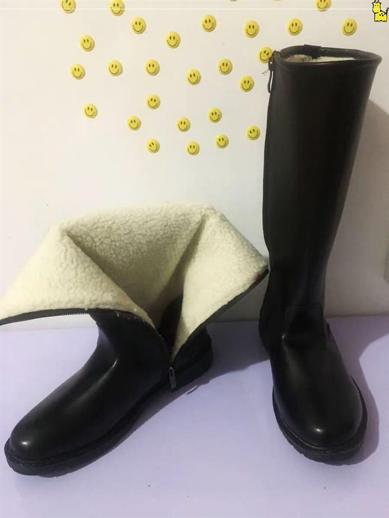 高筒靴仪仗阅兵马靴马丁靴男士骑马靴子长筒升旗休闲皮靴牛皮版女