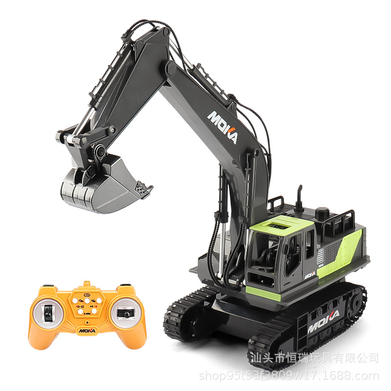 Factory 2.4G Electric Remote Control Excavator Simulation Remote Control Rechargeable Engineering Vehicle Children Model Toy