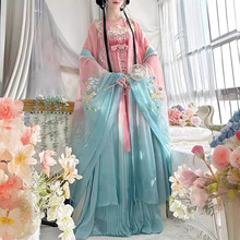 女士汉服裙中国风春色几分重工刺绣大袖衫诃子裙超仙日常穿春夏款