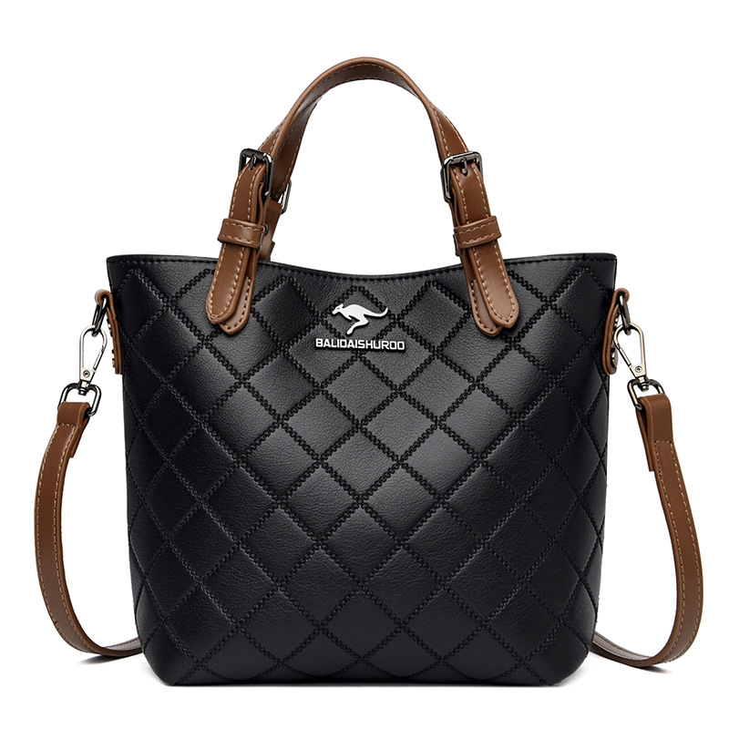 2022 New Urban Simple Rhombus Women's Bag Autumn and Winter Middle-Aged Mother Shoulder Crossbody Women's Handbag