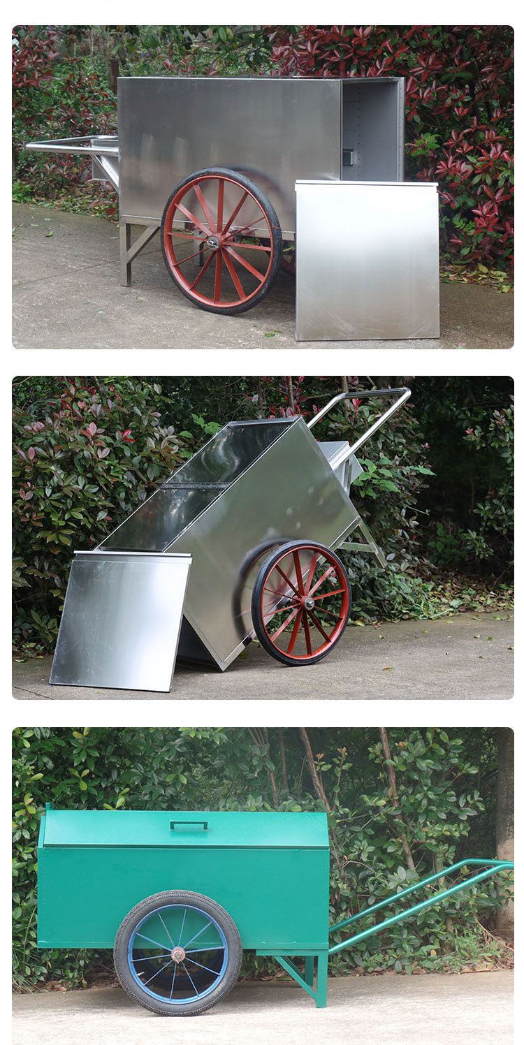 户外环卫垃圾清运车 物业保洁手推车 俩轮手推斜斗车