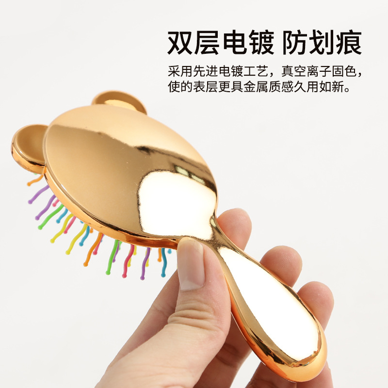 Factory Wholesale Comb Plastic Massage Comb Hairdressing Comb 8602 Electroplating Color Children Comb Hair Comb