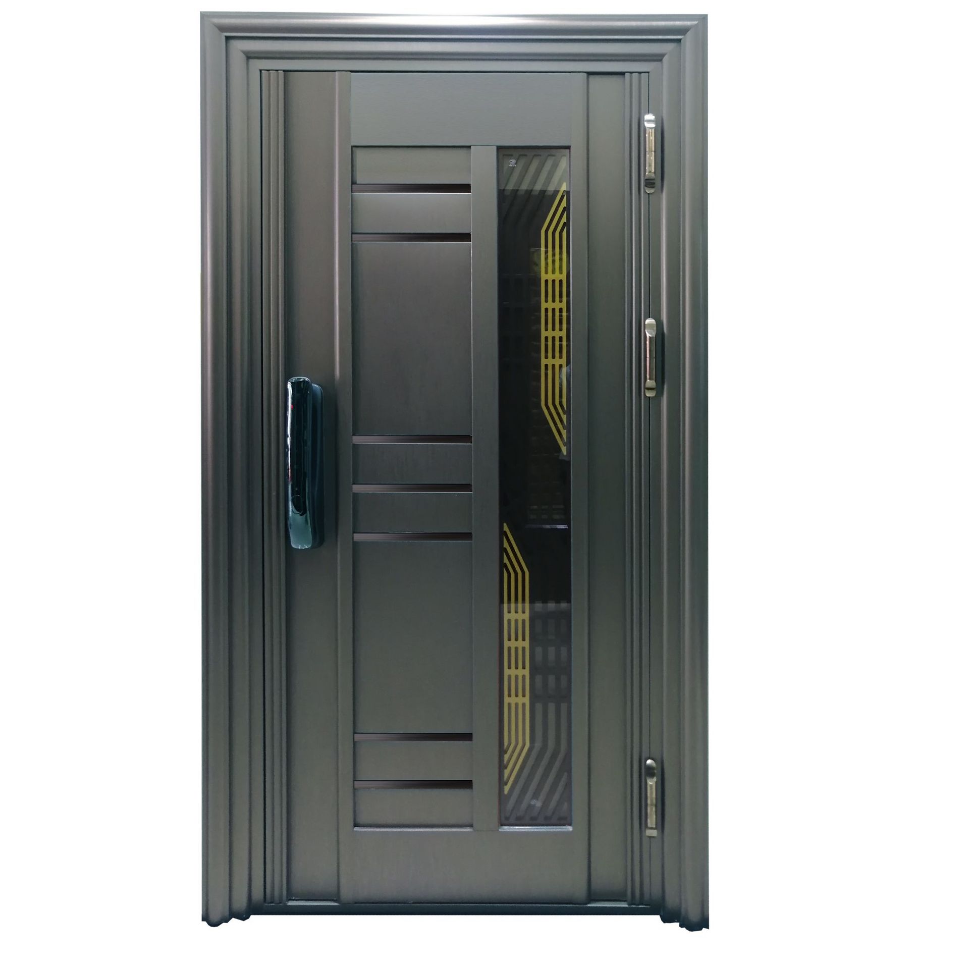 轻奢低调不锈钢大门韩式门商品房入户大门小区物业大楼防盗门