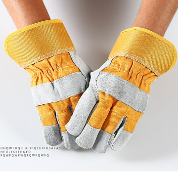 佳护短款牛皮电焊手套焊工焊接烧焊掌皮背布搬运工业防护劳保手常