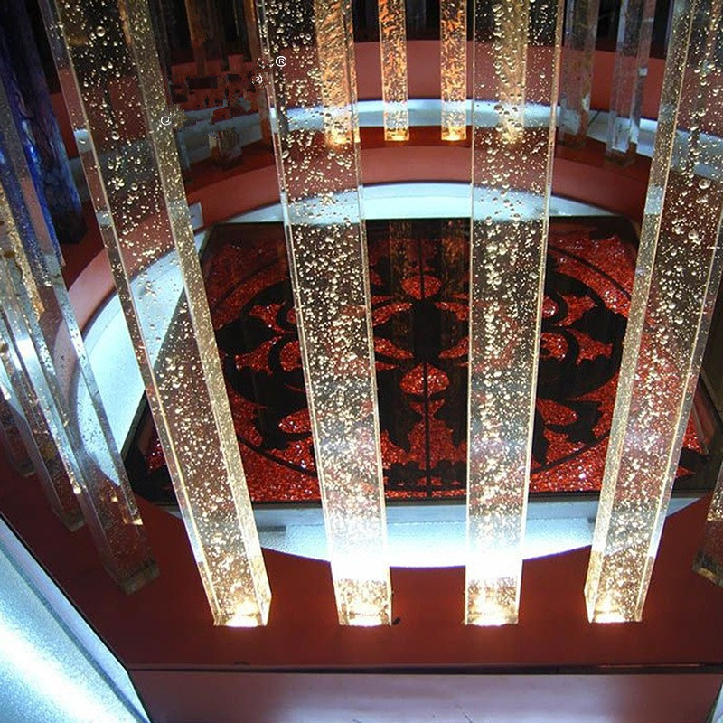 浦江水晶玻璃灯柱七彩圆形六角灯柱精磨璃柱装饰灯柱客厅隔断墙柱