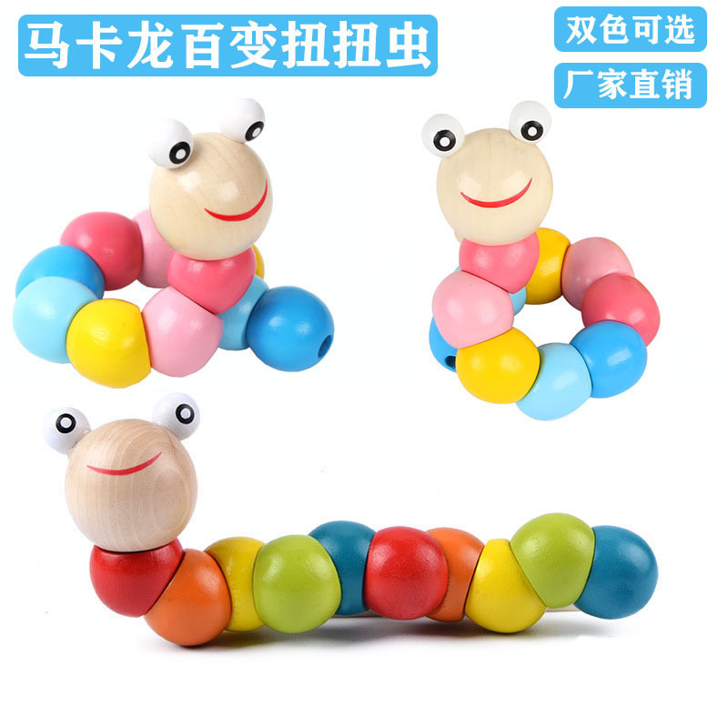 Children's Eight-Tone Percussion Piano Threading Clock Rainbow Tower Four Sets of Column Plate Twisted Insect Baby Educational Toys Wholesale