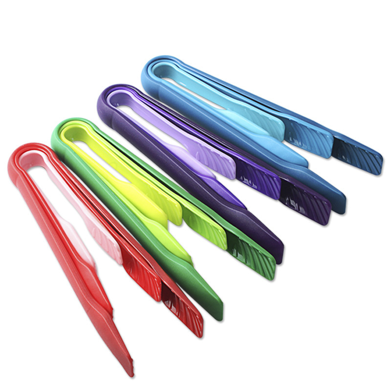 6-Inch 8-Inch 10-Inch Color Bread Clip Three-Piece Set Pp Material Food Clip Vegetable Kitchen Food Cake Tong