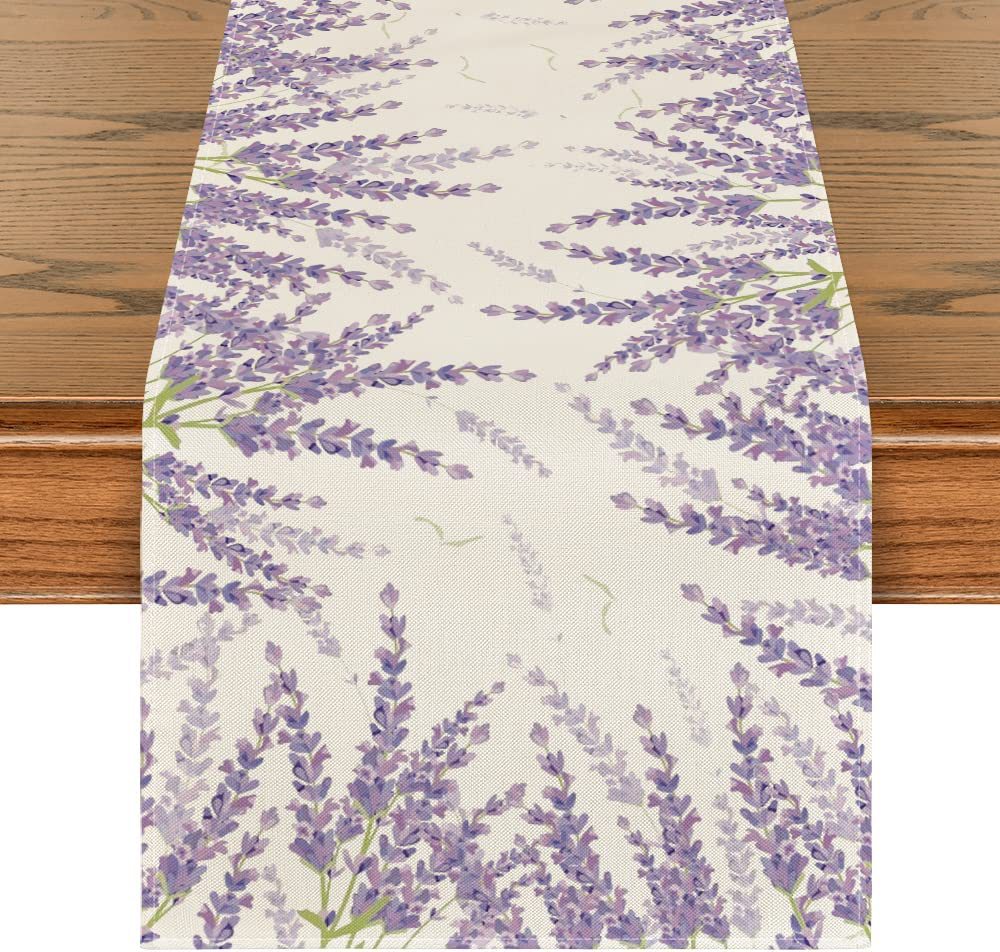 Simple Ins Style Lavender Flower Pillow Cover Dining Table Linen Table Runner Placemat Tea Table Fireplace Cabinet Table Towel