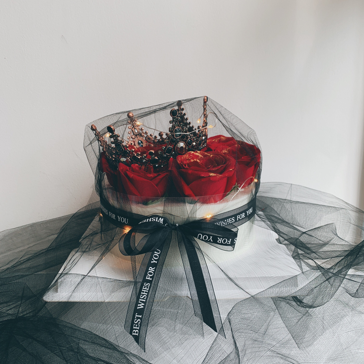 网红黑色复古女王皇冠蛋糕装饰女神小仙女生日王冠烘焙配件摆件