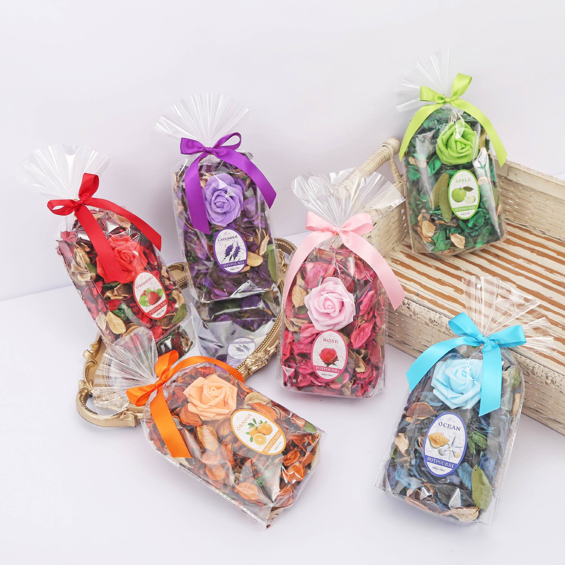 厂家直销天然植物香熏干花香包 卧室花瓣香袋玫瑰味衣橱香薰