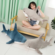 鲨鱼抱枕毛绒公仔抖音同款可爱床上女孩抱枕抱着睡觉沙发飘窗靠枕