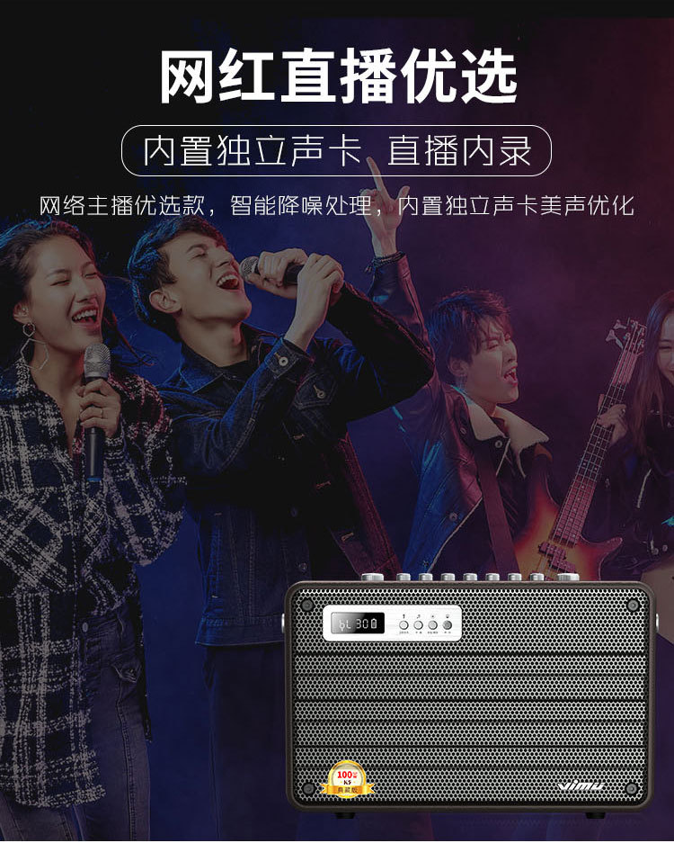 维妙k5 户外内置声卡一体直播音响唱歌萨克斯二胡笛萧电吹管音箱