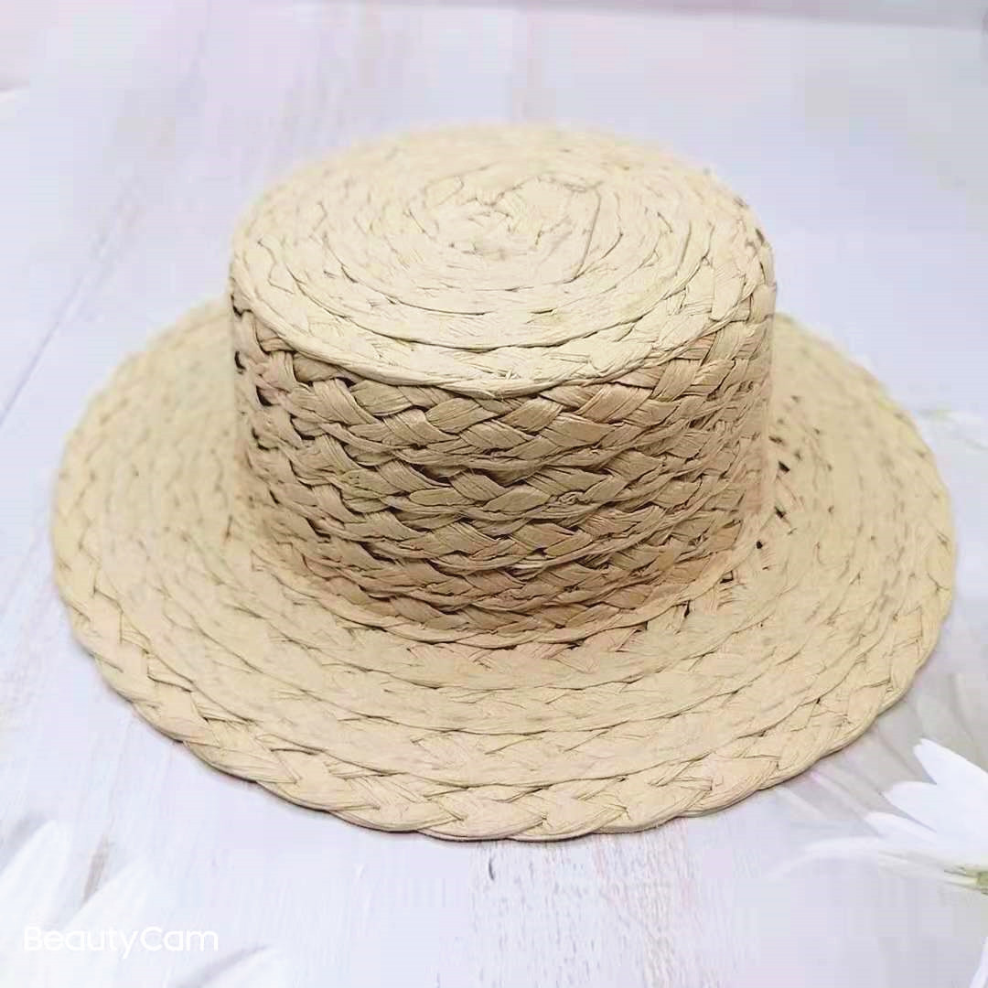 [Straw Hat Manufacturer] BJD Straw Hat Cotton Baby Straw Hat Bucket Hat Flat Top Flat Edge Mini Hat Small Hat Pet Hat