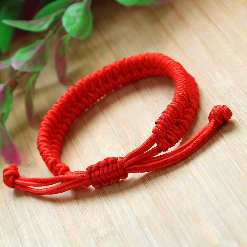 手工编织男女本命年平安宽款凤尾结红绳手链礼品端午节五彩绳手链