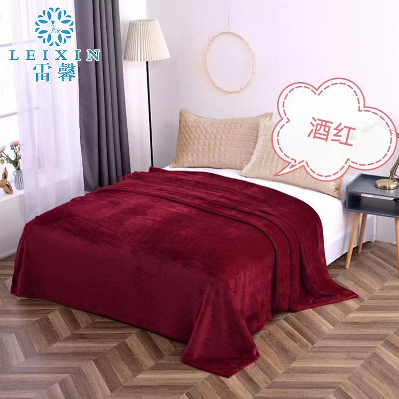 Foreign Trade Thickened Flannel Blanket Coral Fleece Blanket Solid Color Warm Flannel Nap Blanket Bed Sheet Air Conditioning Blanket