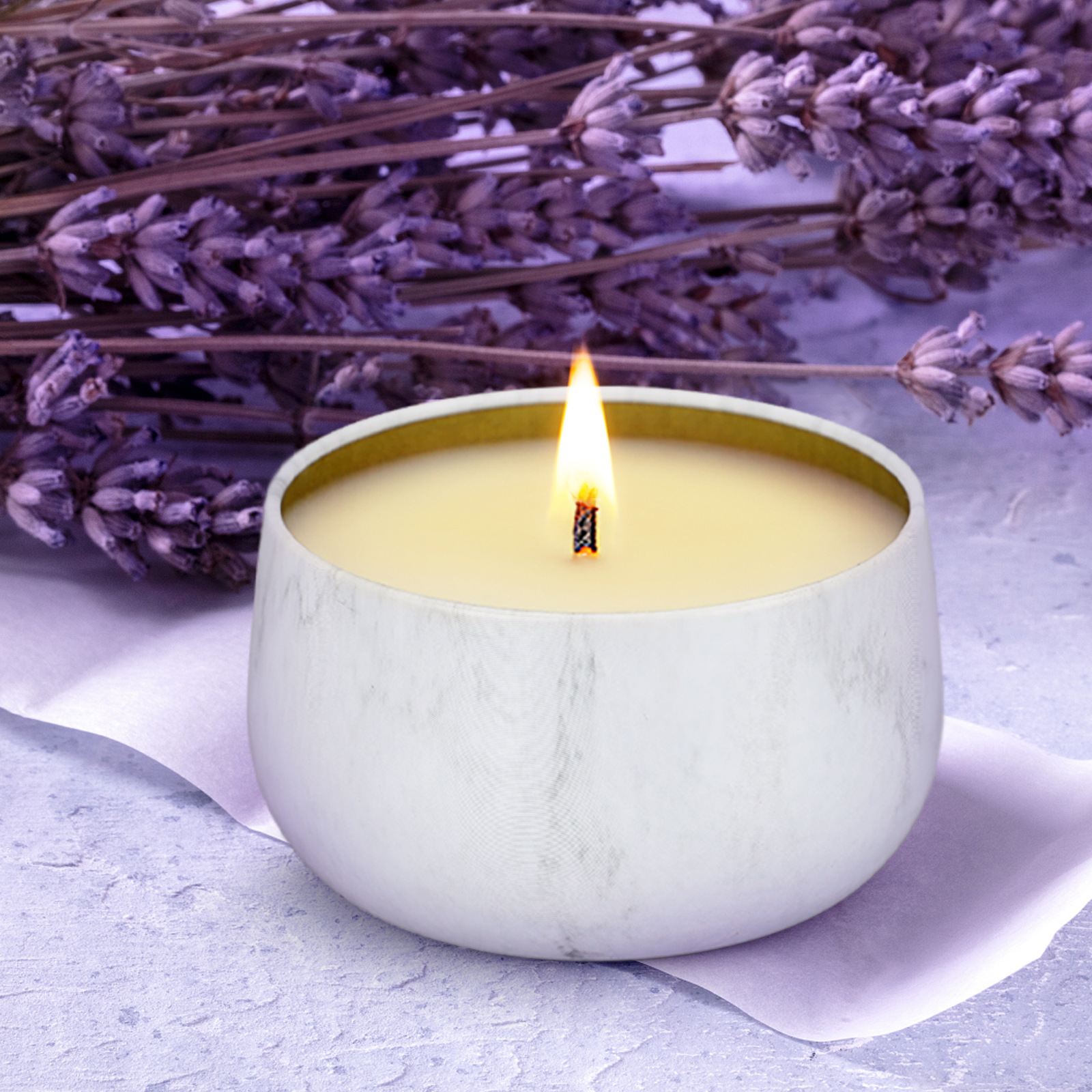 跨境电商海外仓专供大豆蜡香薰蜡烛礼盒200g大理纹大肚罐白羽松