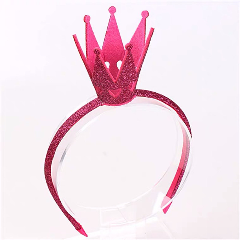 Hot Selling Popular Fresh J Sweet Girl Cute Crown Hair Clasp Onion Pink Leather Hair Accessories