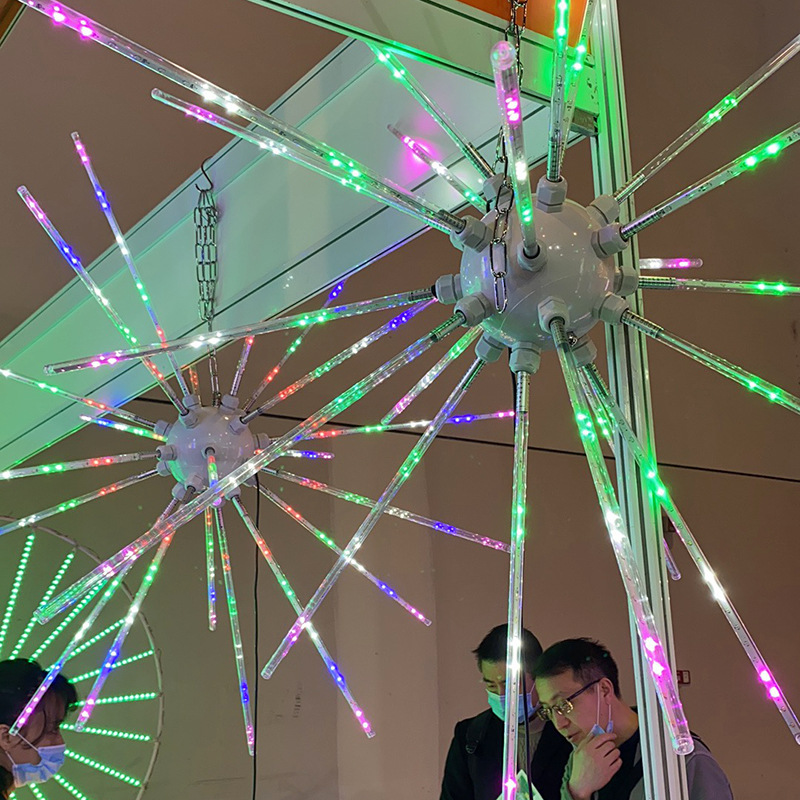 户外装饰灯电子烟花灯 小型景观装饰灯 3d数字烟花灯同步流星雨灯